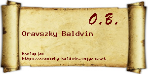 Oravszky Baldvin névjegykártya